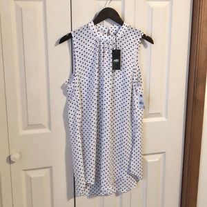 NWT ABS Allen Schwartz Tunic Tank Polka Dots